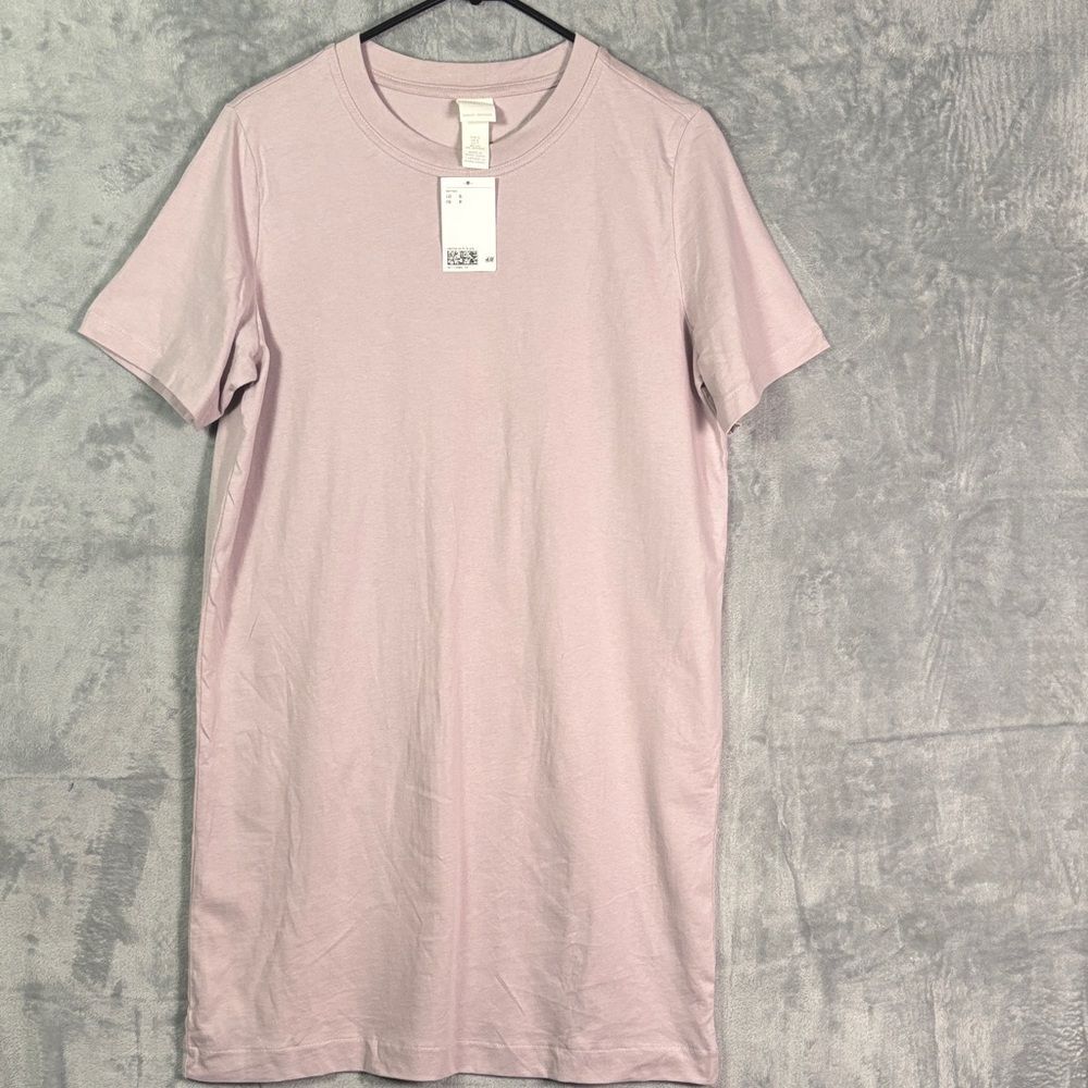 NWT NEW H&M Light Lavender Purple Basics Long Short Sleeve T-shirt Size Small